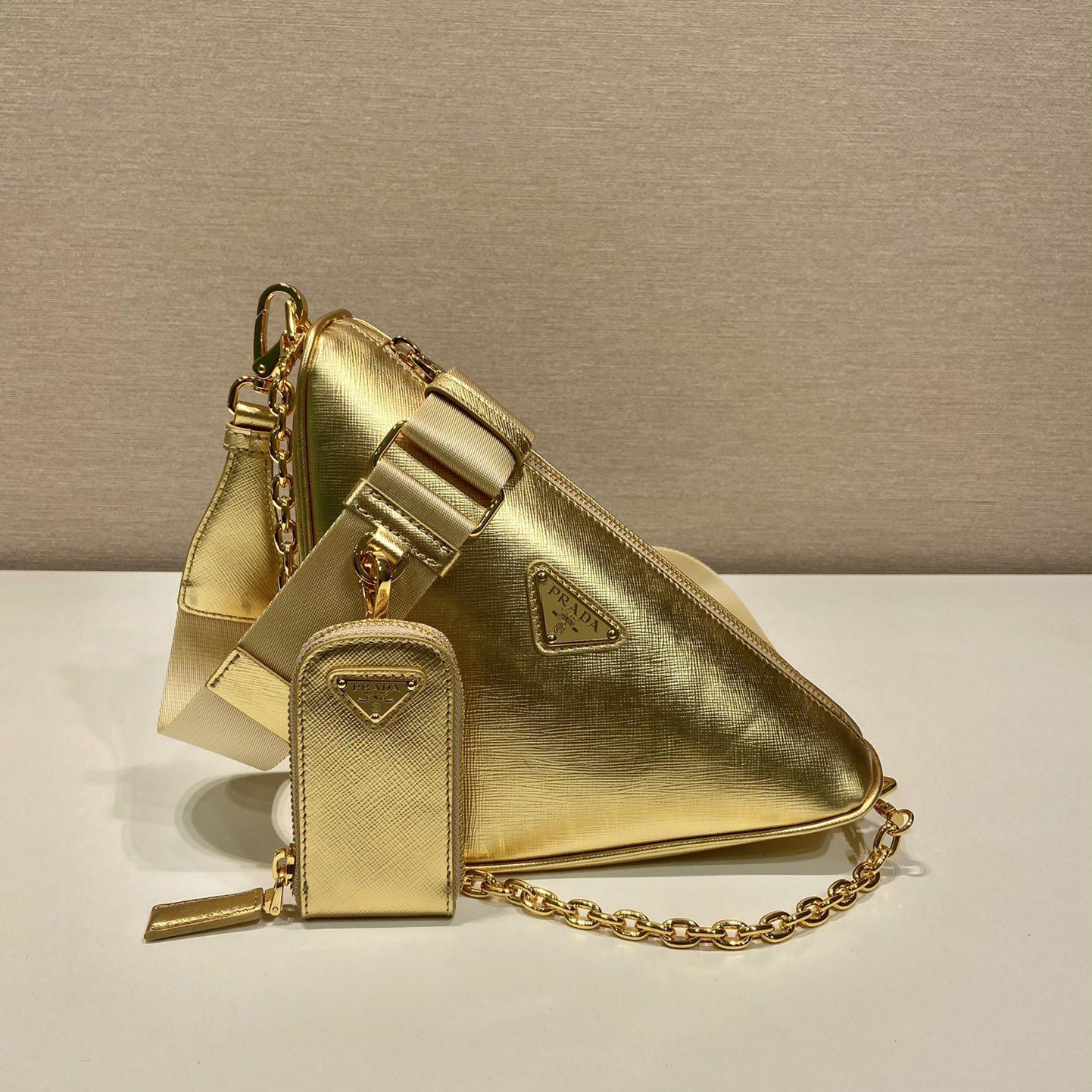 Prada Triangle Saffiano Leather Shoulder Bag - DopestKickz