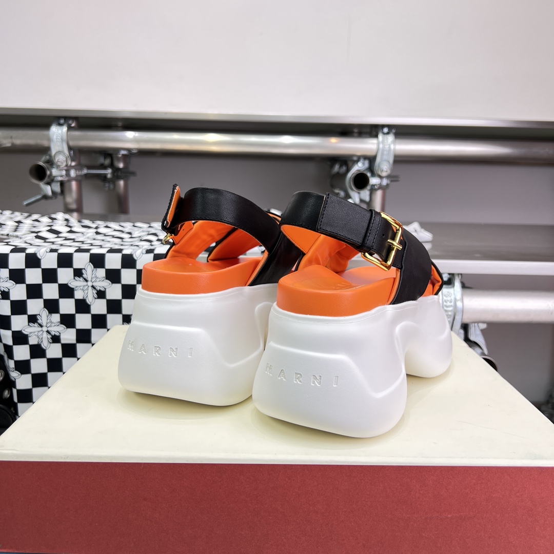 Marni Black Leather Criss-cross Aras 23 Sandal - DopestKickz