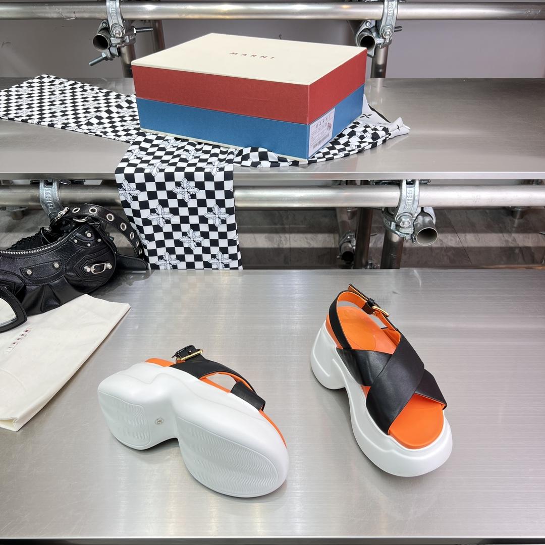 Marni Black Leather Criss-cross Aras 23 Sandal - DopestKickz