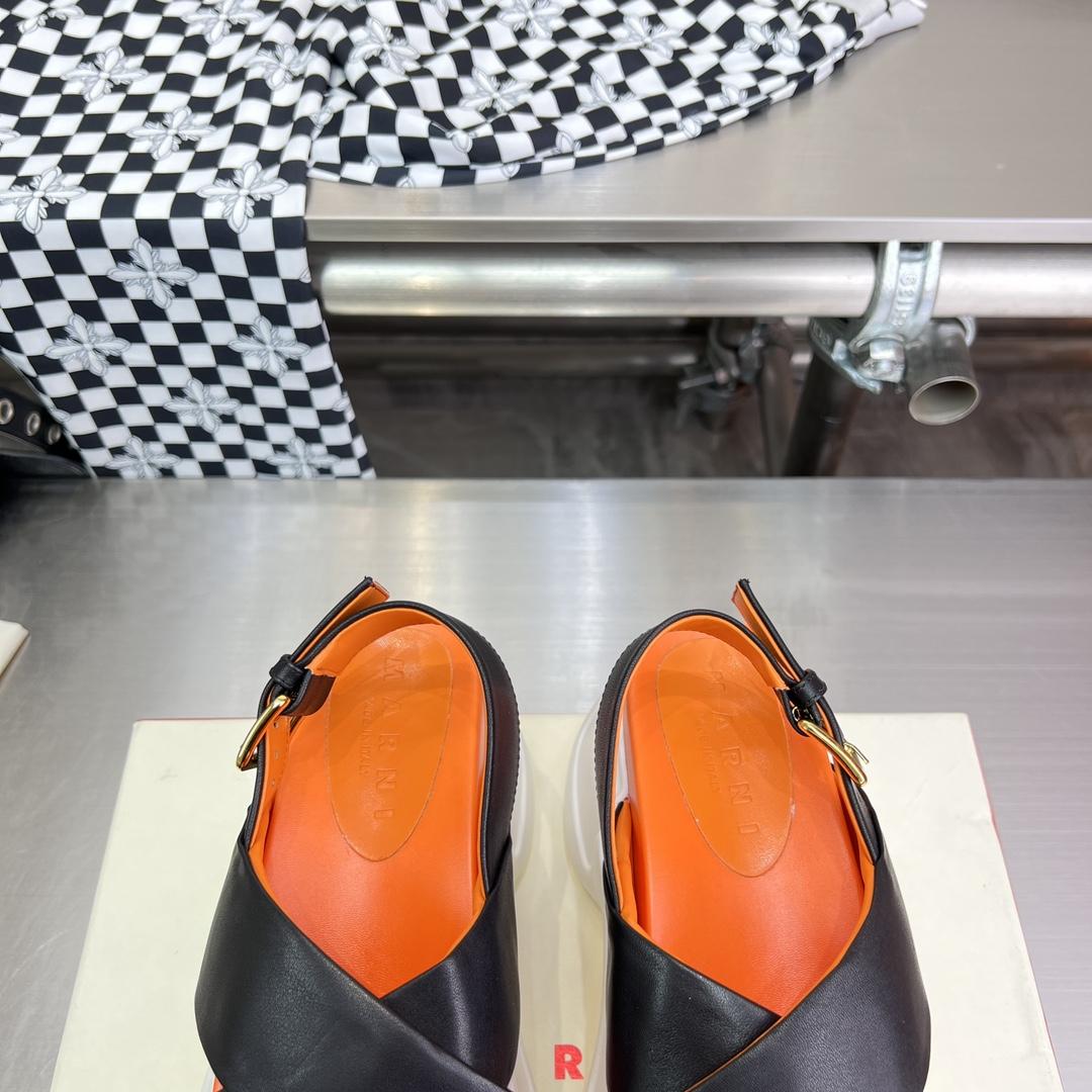 Marni Black Leather Criss-cross Aras 23 Sandal - DopestKickz