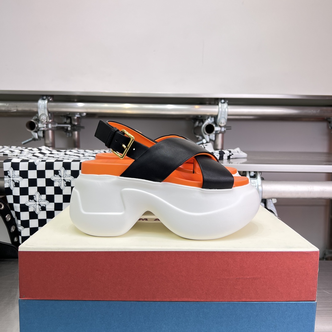 Marni Black Leather Criss-cross Aras 23 Sandal - DopestKickz