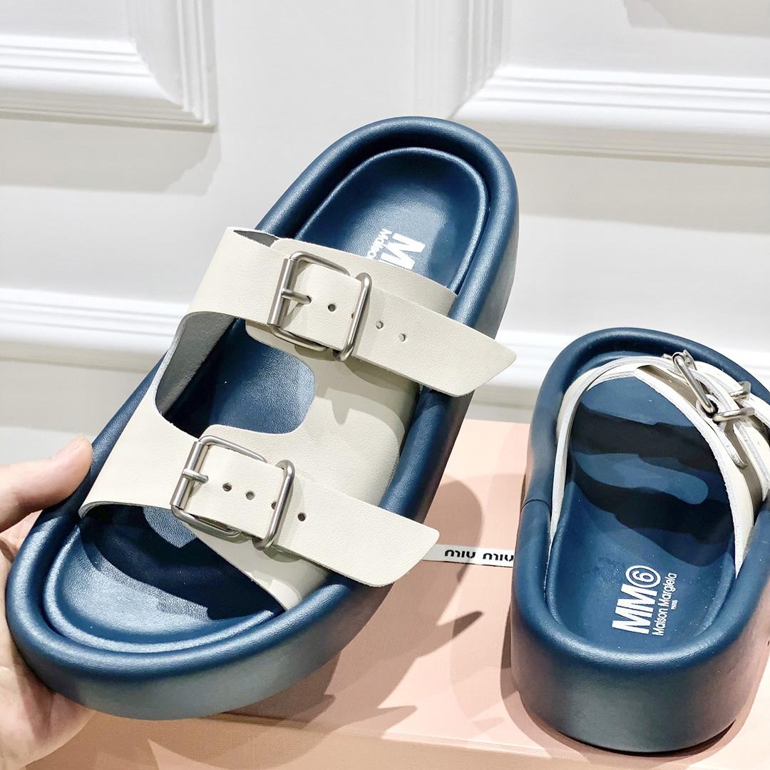 Maison Margiela MM6 Buckle-strap Leather Sandals - DopestKickz