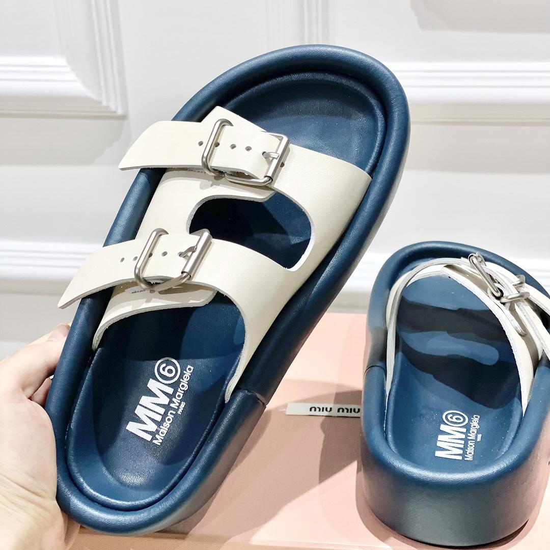 Maison Margiela MM6 Buckle-strap Leather Sandals - DopestKickz