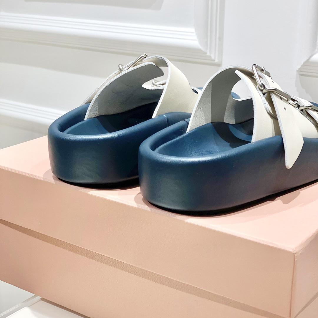 Maison Margiela MM6 Buckle-strap Leather Sandals - DopestKickz