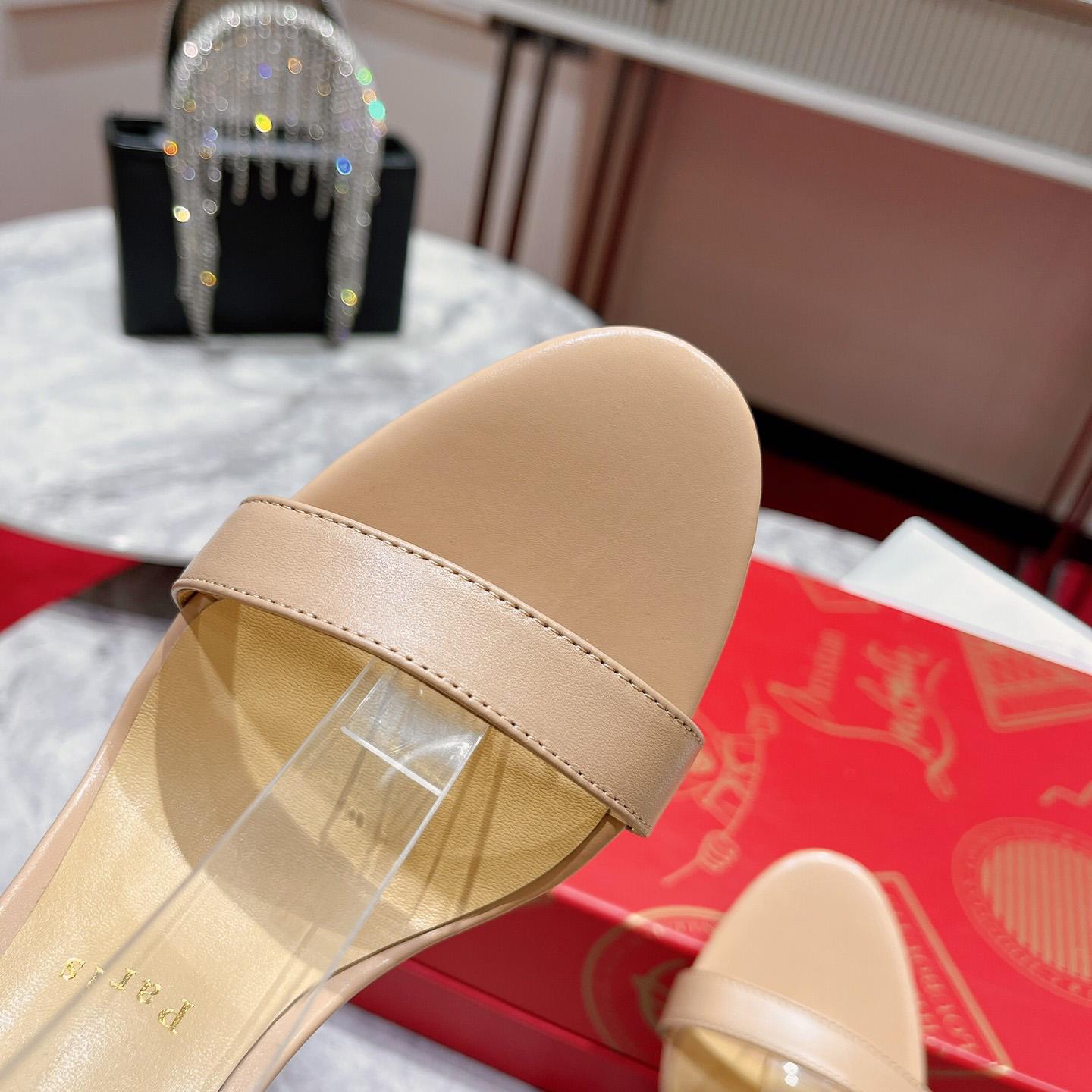 Christian Louboutin Loubi Queen Sandals - Nappa leather - Nude - DopestKickz