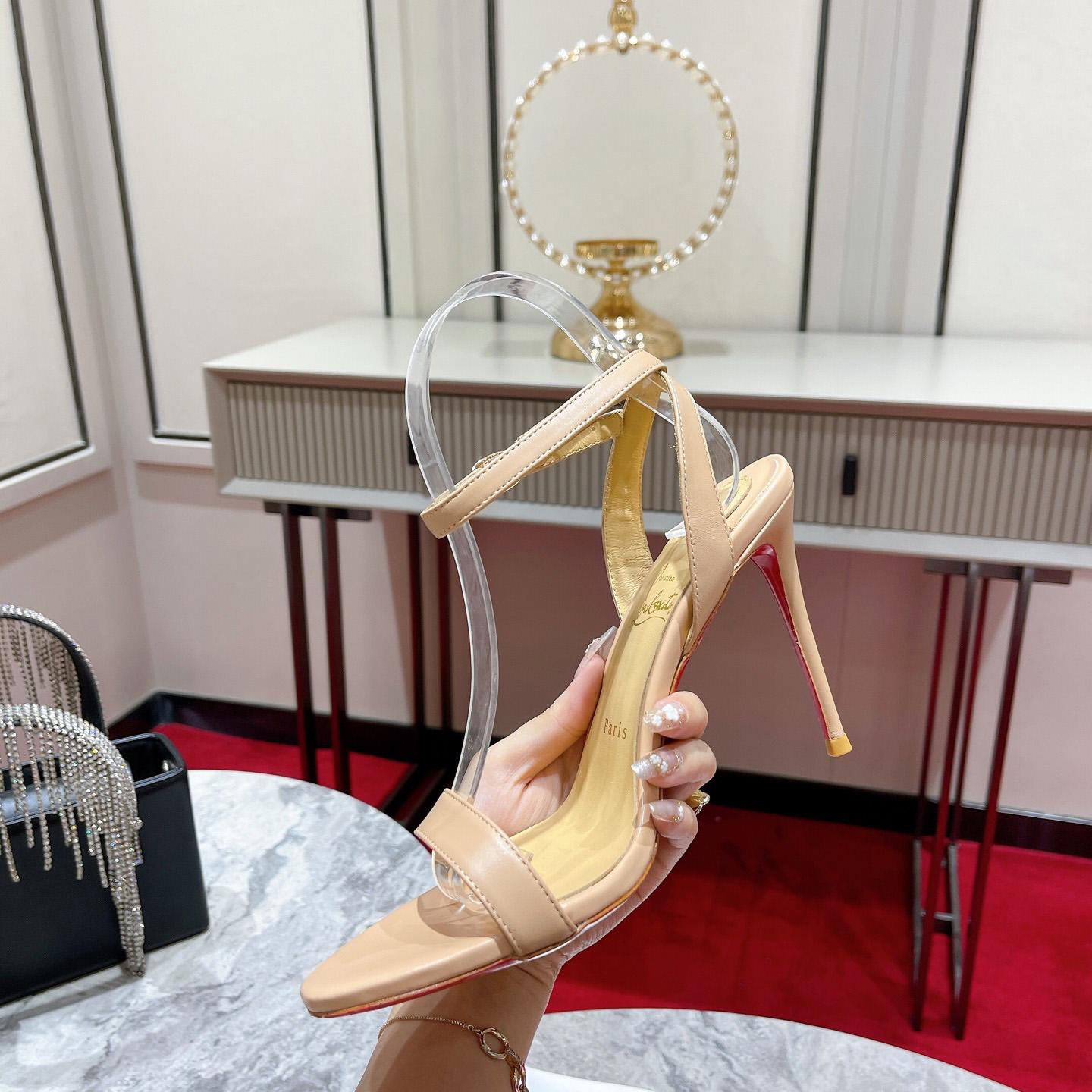 Christian Louboutin Loubi Queen Sandals - Nappa leather - Nude - DopestKickz