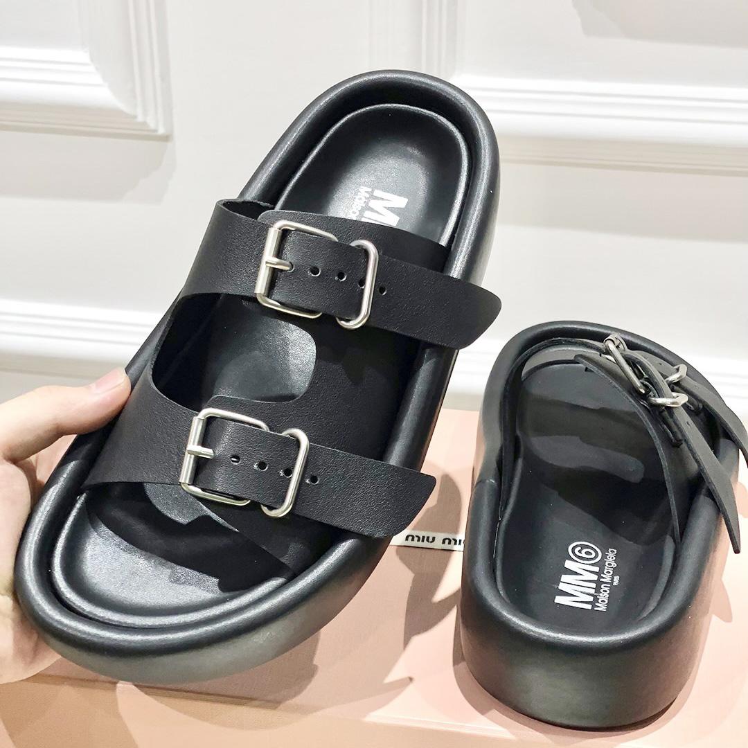 Maison Margiela MM6 Buckle-strap Leather Sandals - DopestKickz