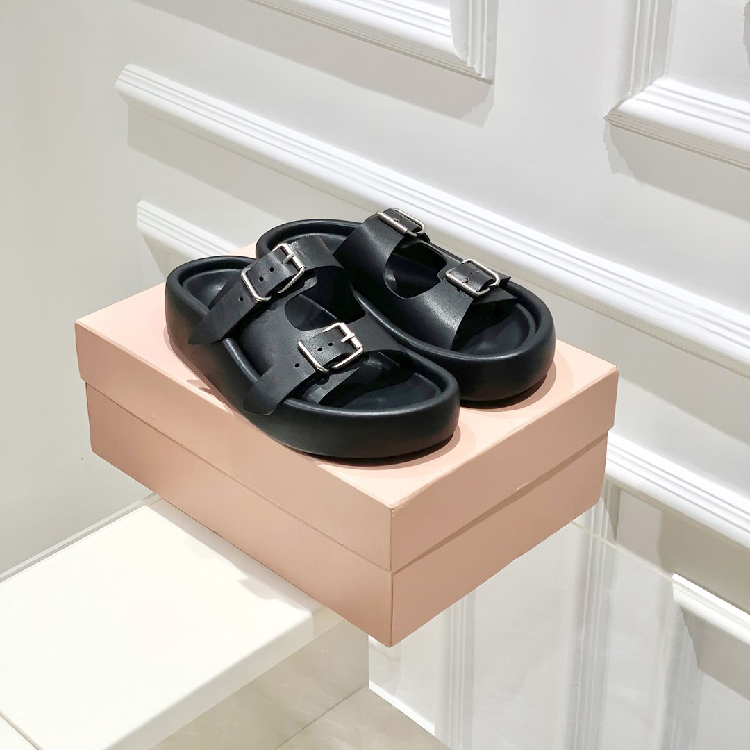 Maison Margiela MM6 Buckle-strap Leather Sandals - DopestKickz
