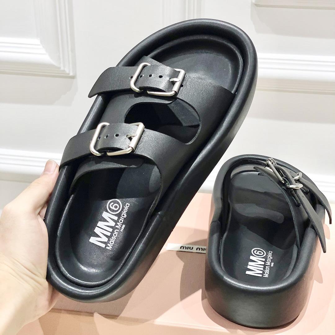Maison Margiela MM6 Buckle-strap Leather Sandals - DopestKickz