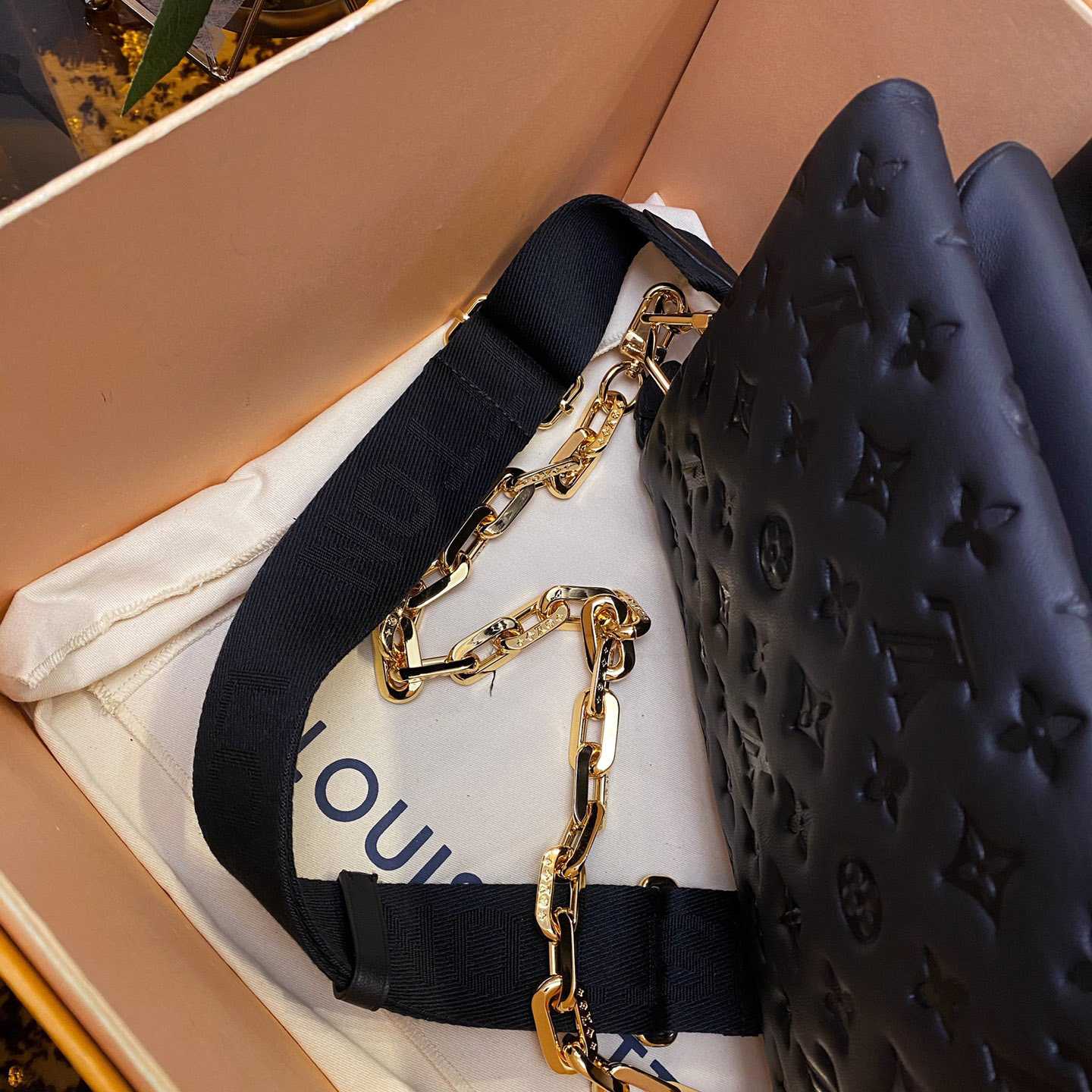 Louis Vuitton Coussin Black Lamb (26 x 20 x 12cm)    M57790  - DopestKickz