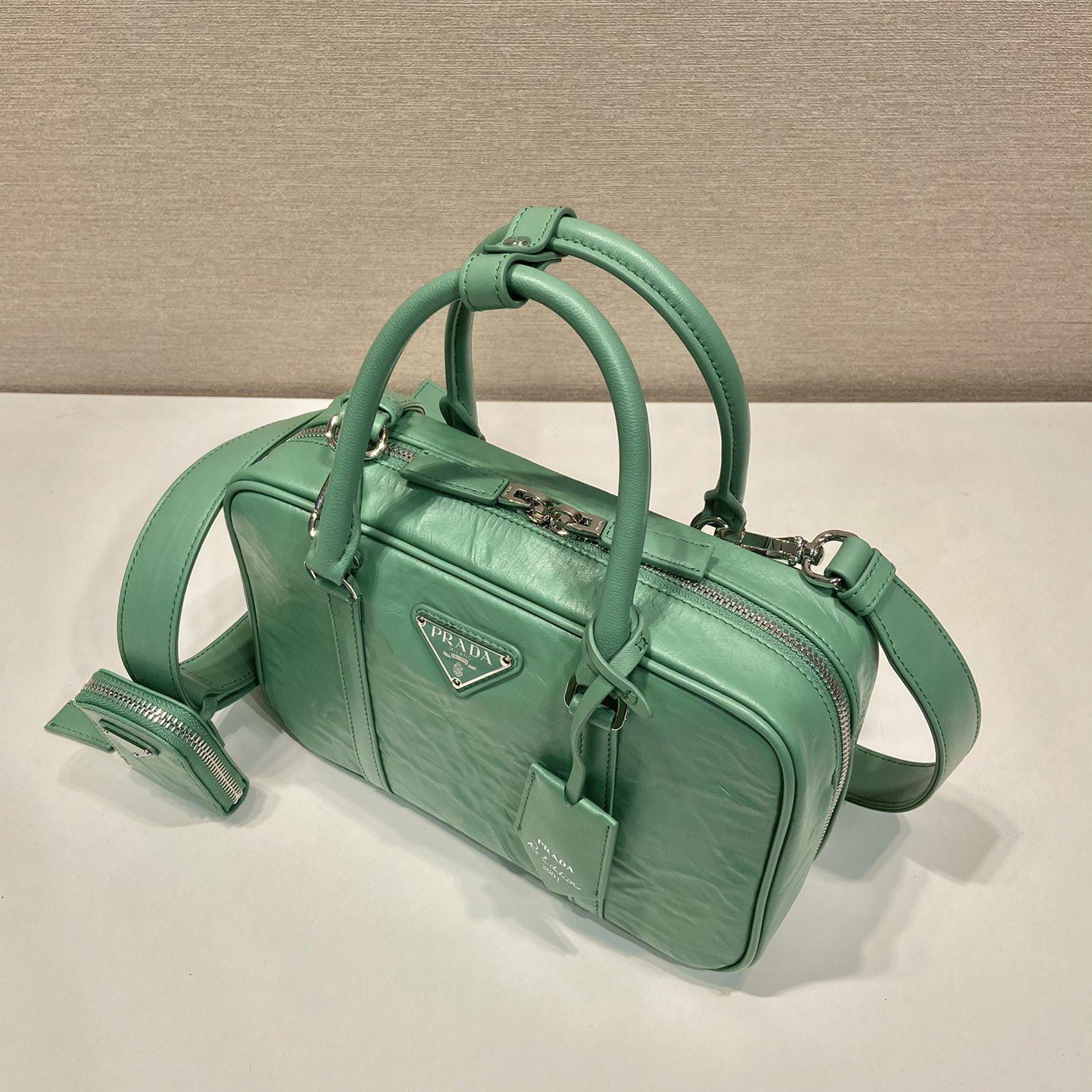 Prada Medium Antique Nappa Leather Top Handle Bag - DopestKickz