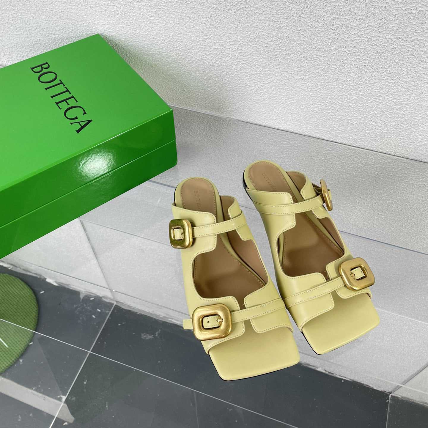 Bottega Veneta Stretch Buckle Mule Sandal Flat - DopestKickz