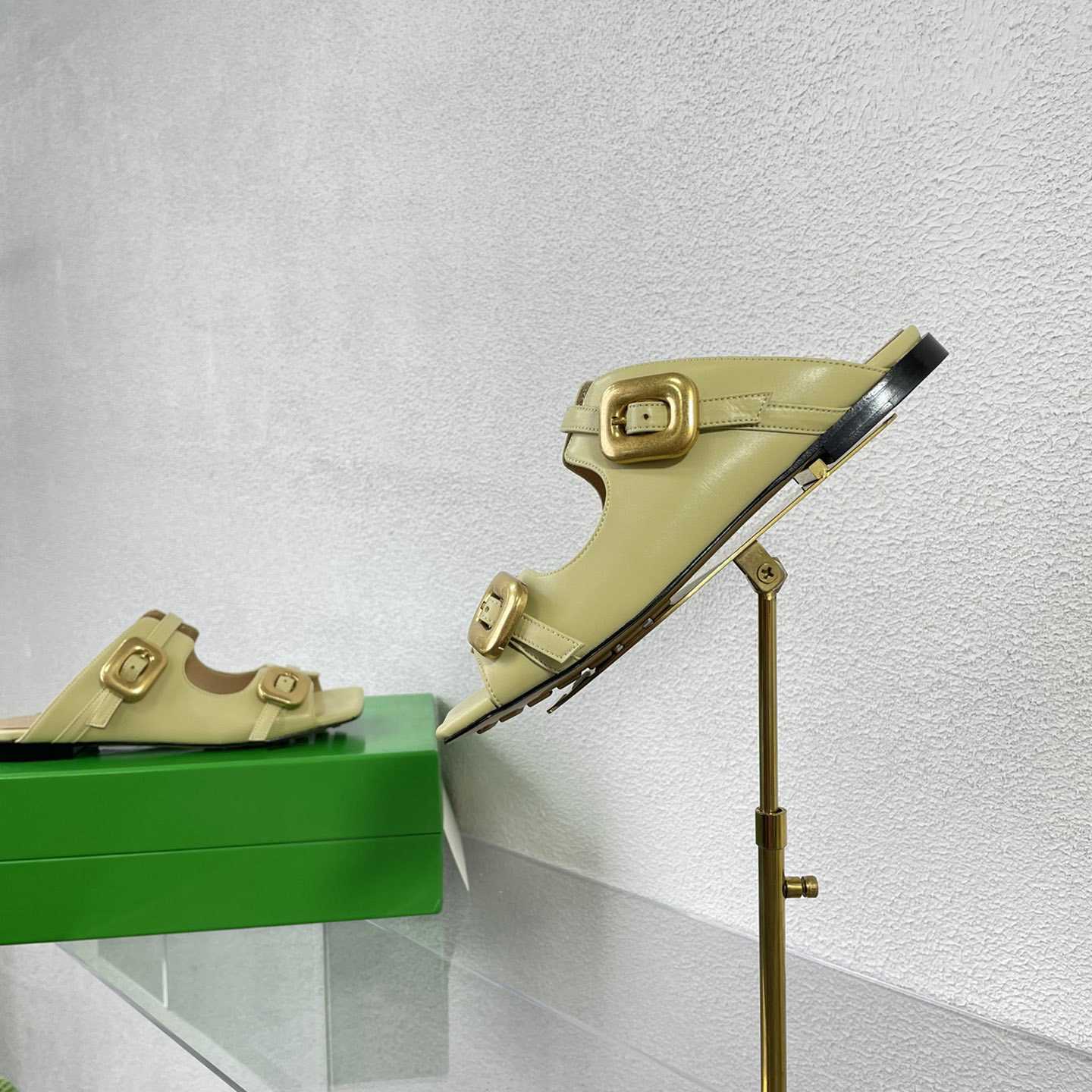 Bottega Veneta Stretch Buckle Mule Sandal Flat - DopestKickz