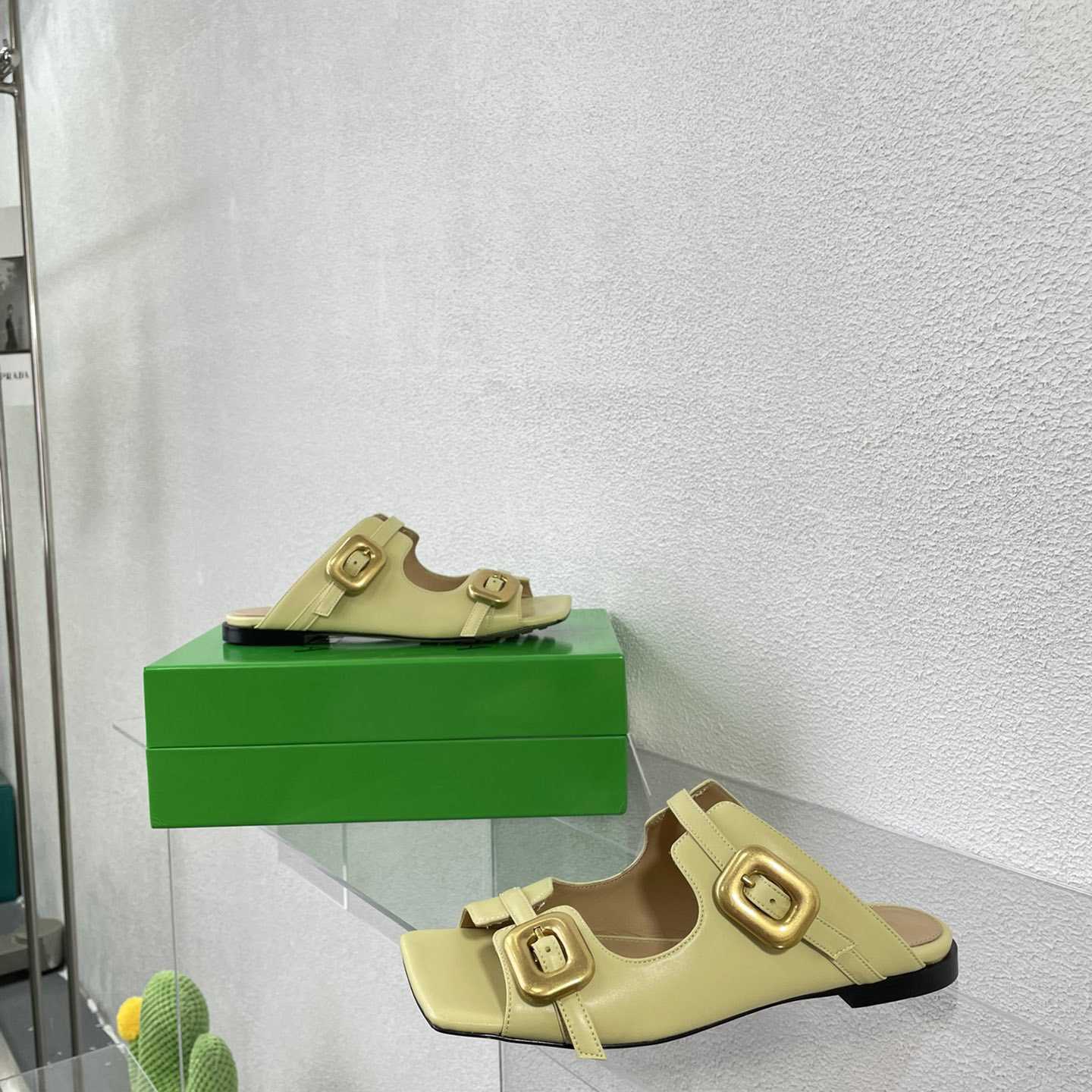 Bottega Veneta Stretch Buckle Mule Sandal Flat - DopestKickz