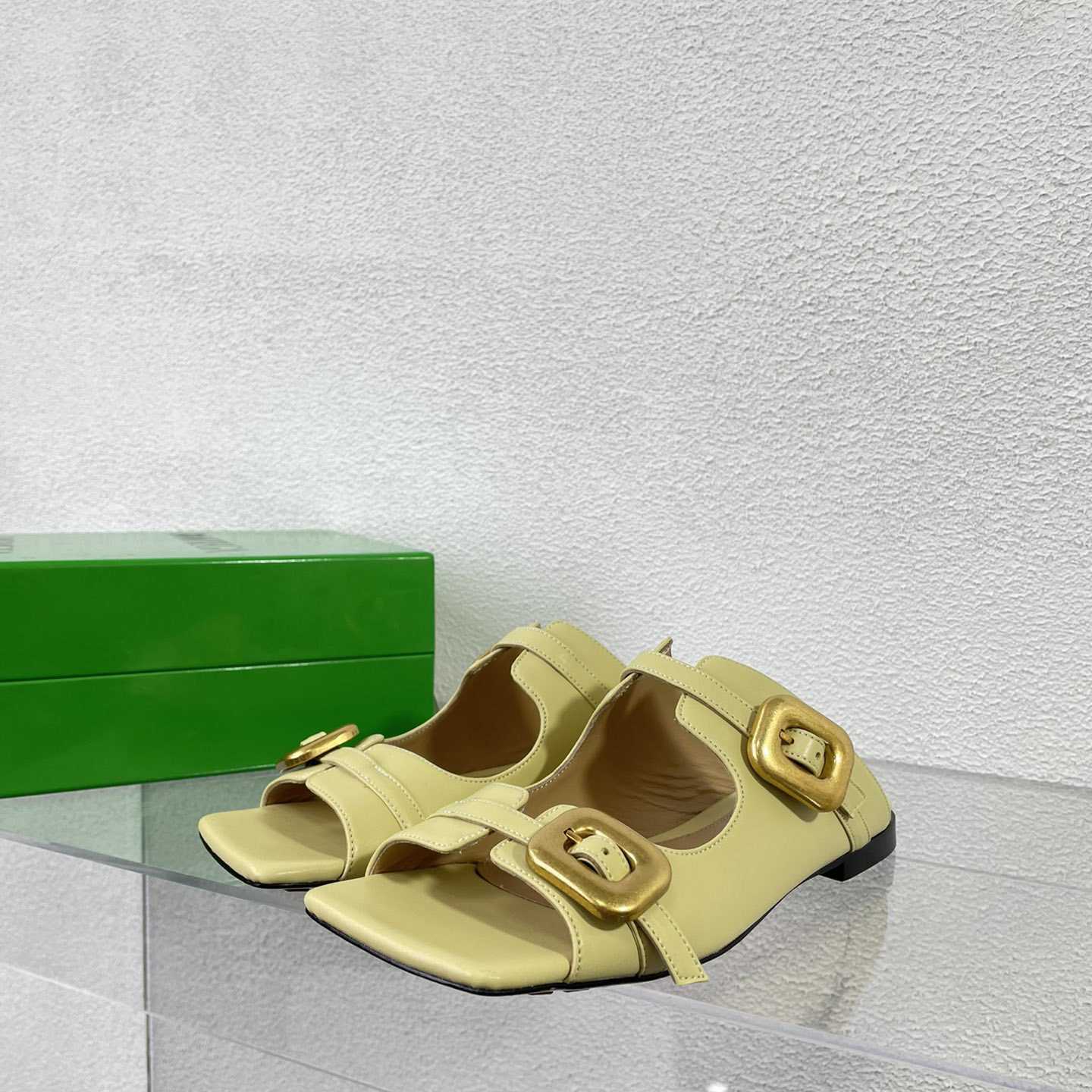 Bottega Veneta Stretch Buckle Mule Sandal Flat - DopestKickz