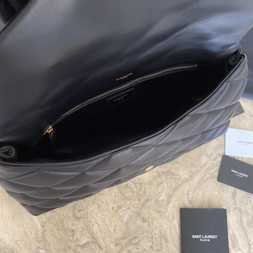 Saint Laurent Sade Puffer Quilted Leather Clutch In Black  - DopestKickz
