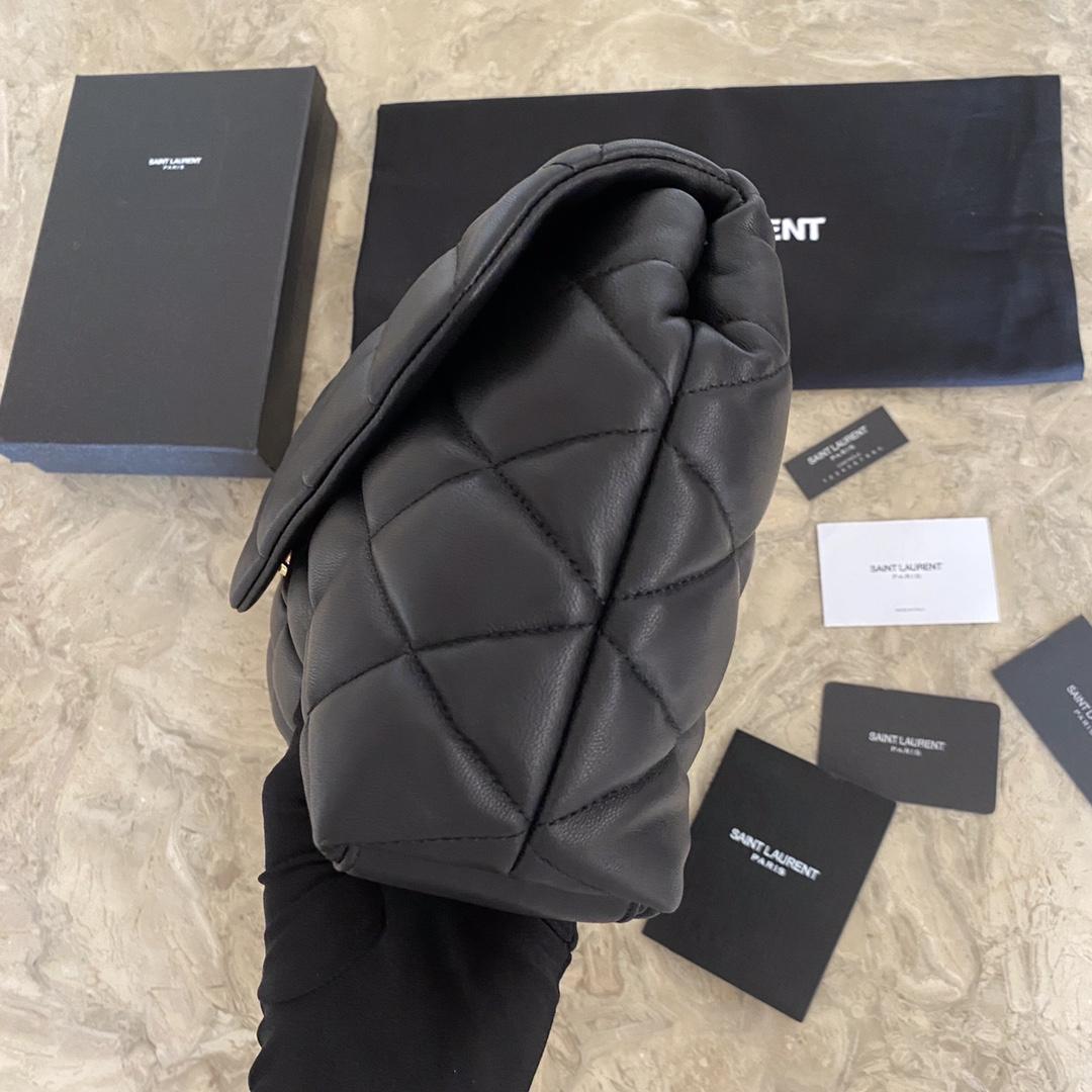 Saint Laurent Sade Puffer Quilted Leather Clutch In Black  - DopestKickz