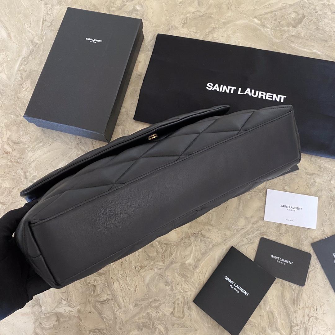 Saint Laurent Sade Puffer Quilted Leather Clutch In Black  - DopestKickz