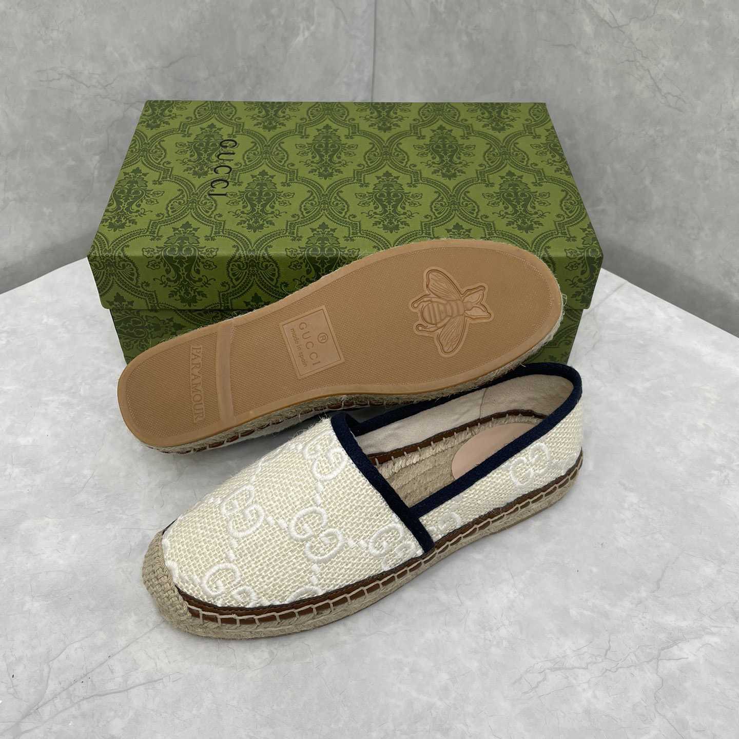 Gucci GG Embroidered Canvas Espadrilles - DopestKickz