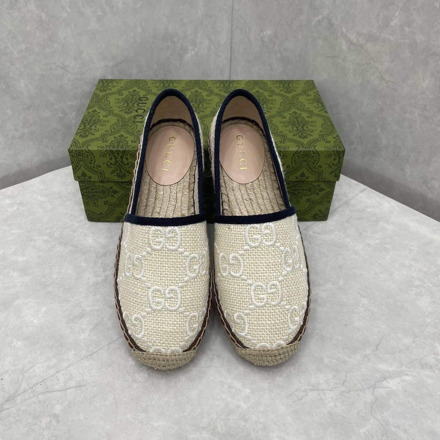 Gucci GG Embroidered Canvas Espadrilles - DopestKickz