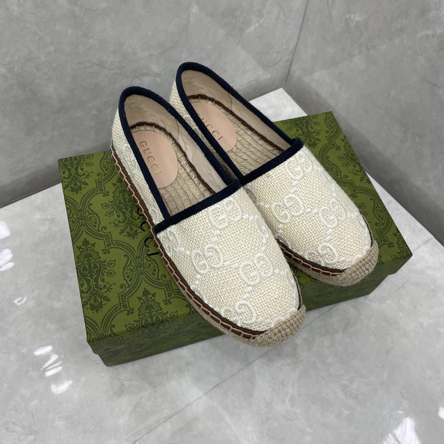 Gucci GG Embroidered Canvas Espadrilles - DopestKickz