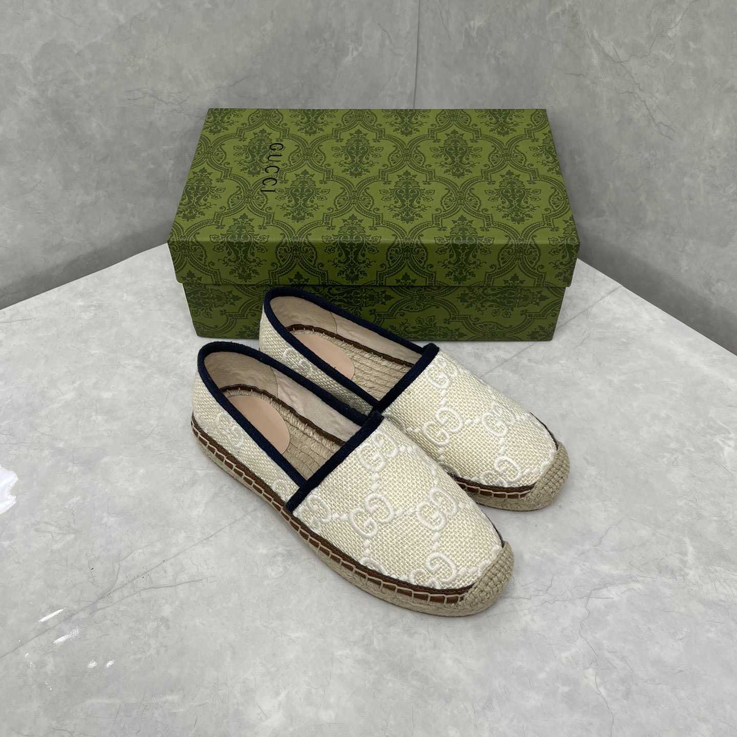 Gucci GG Embroidered Canvas Espadrilles - DopestKickz