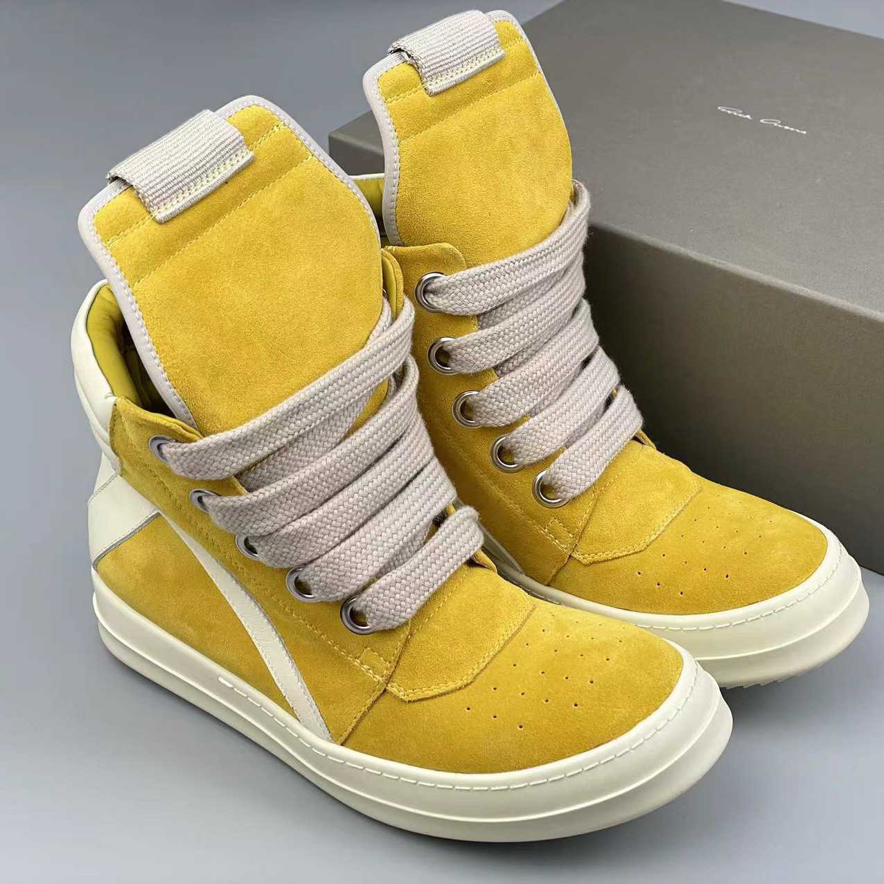 Rick Owens Geobasket High-top Leather Sneakers - DopestKickz