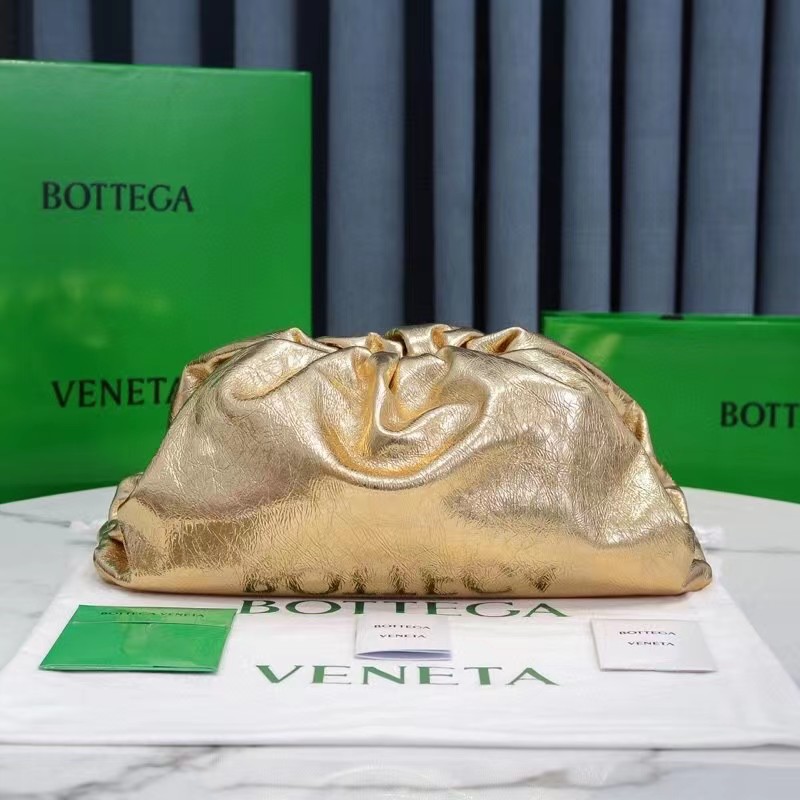 Bottega Veneta Metallic Leather Pouch Clutch Bag(38-20-8.5cm) - DopestKickz