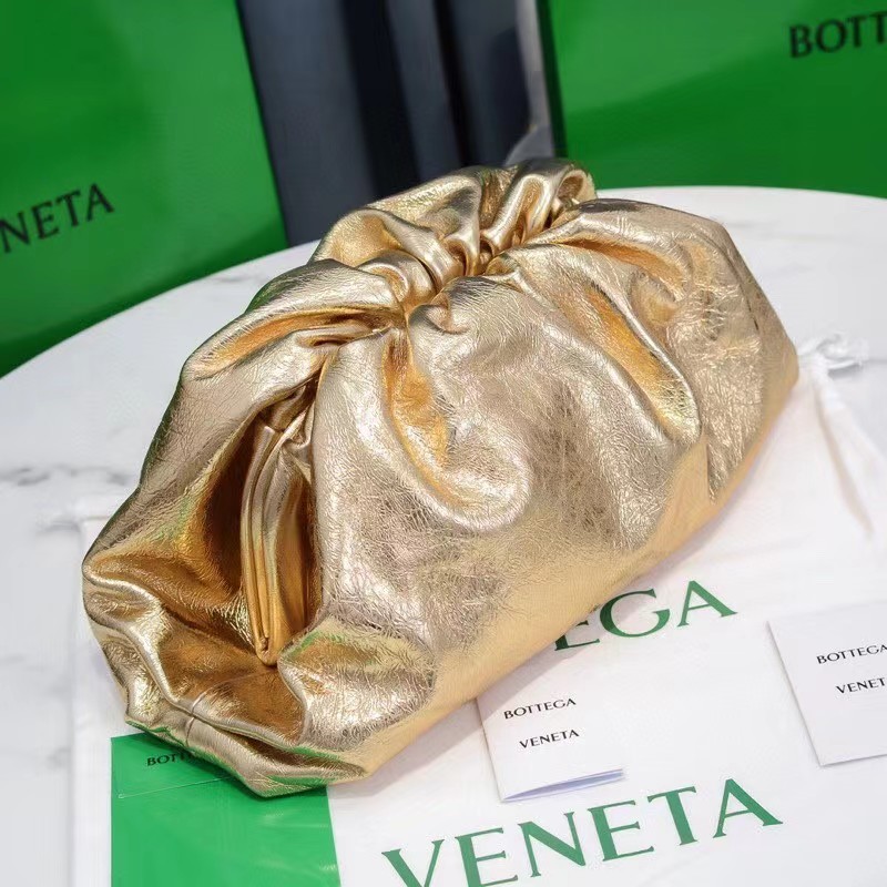 Bottega Veneta Metallic Leather Pouch Clutch Bag(38-20-8.5cm) - DopestKickz