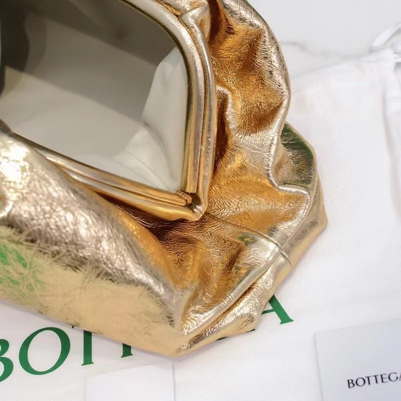 Bottega Veneta Metallic Leather Pouch Clutch Bag(38-20-8.5cm) - DopestKickz