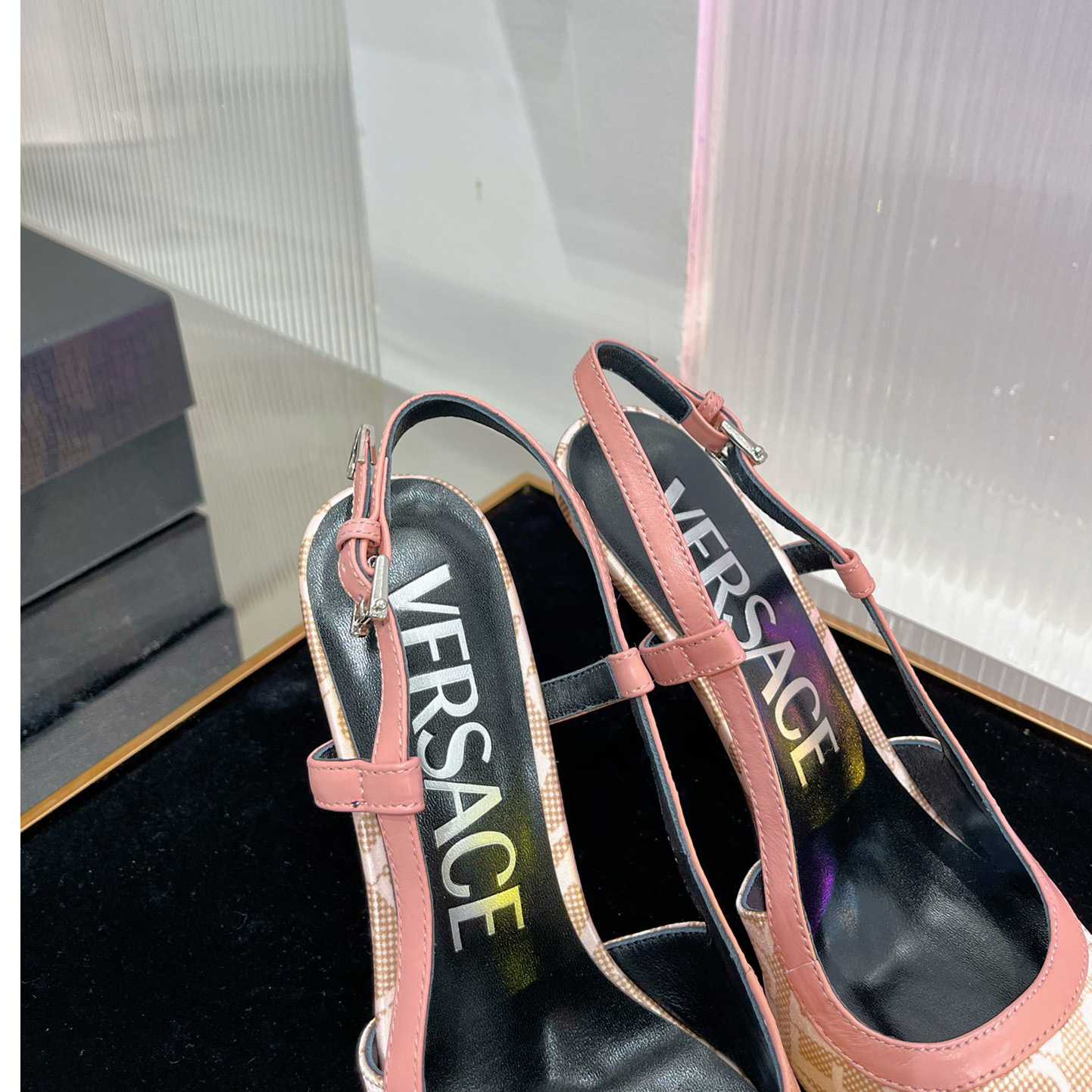 Versace Logo-jacquard 110mm Slingback Pumps - DopestKickz