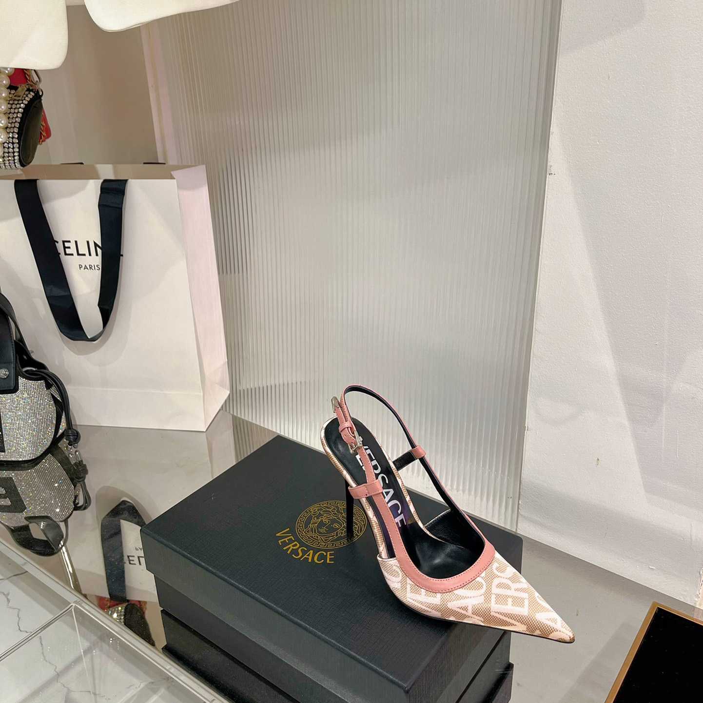 Versace Logo-jacquard 110mm Slingback Pumps - DopestKickz