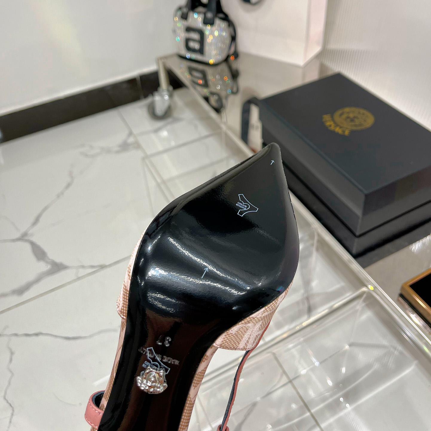 Versace Logo-jacquard 110mm Slingback Pumps - DopestKickz