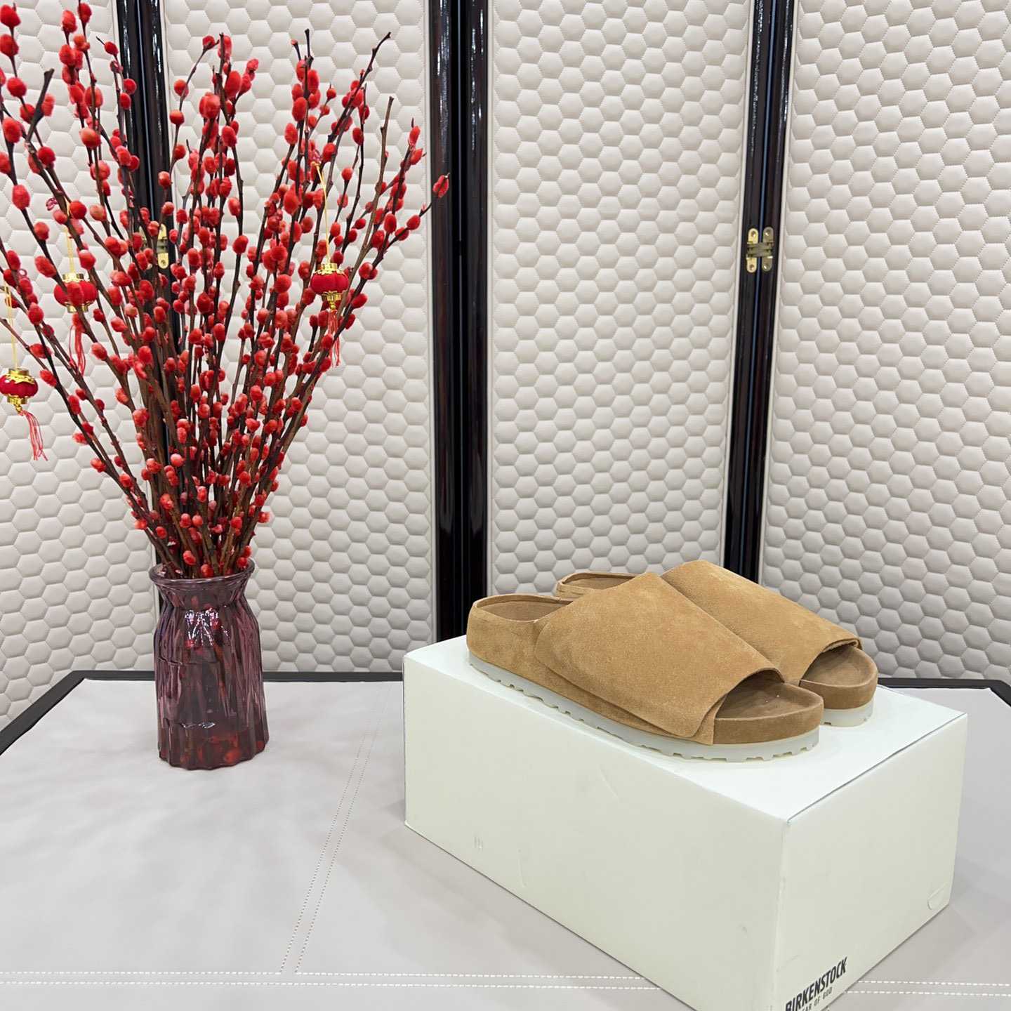 Fear of God x Birkenstoc Los Feliz "Cement" Sandals  - DopestKickz