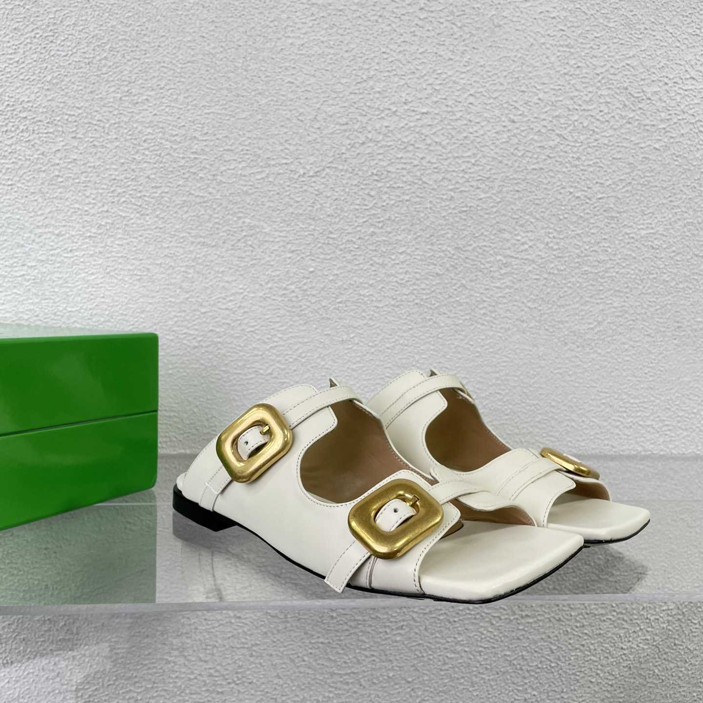 Bottega Veneta Stretch Buckle Mule Sandal Flat - DopestKickz