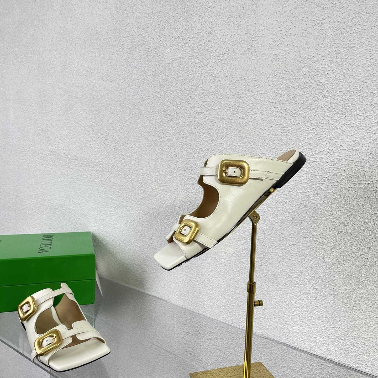 Bottega Veneta Stretch Buckle Mule Sandal Flat - DopestKickz