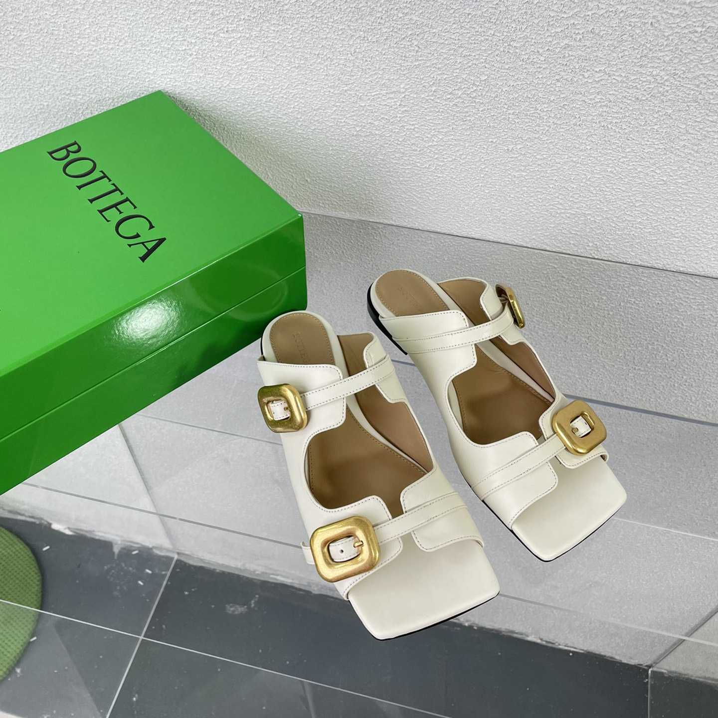 Bottega Veneta Stretch Buckle Mule Sandal Flat - DopestKickz