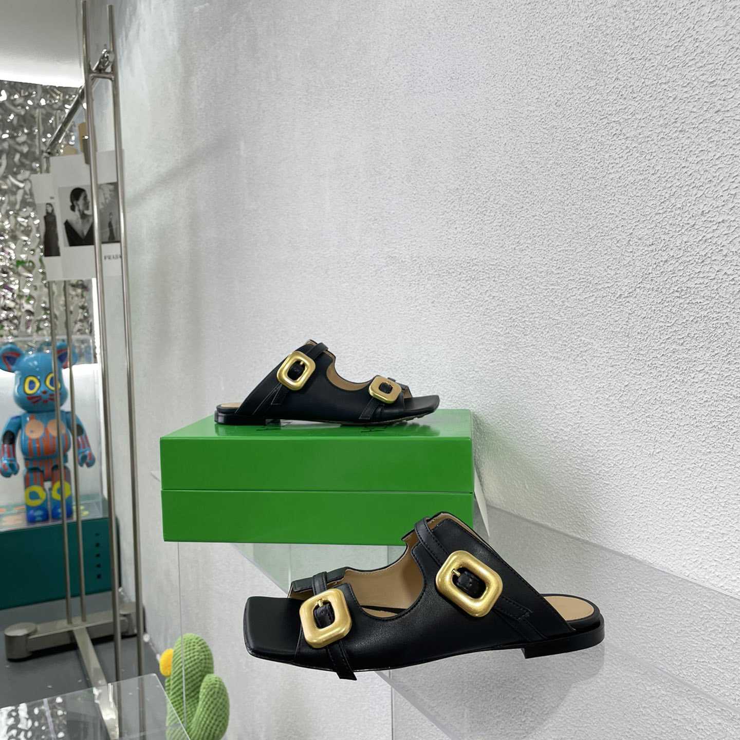 Bottega Veneta Stretch Buckle Mule Sandal Flat - DopestKickz