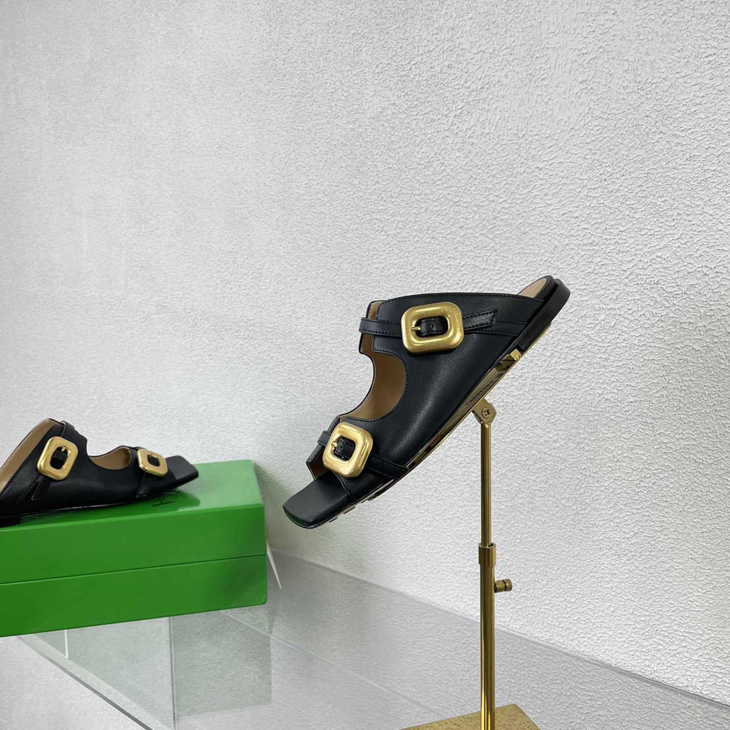 Bottega Veneta Stretch Buckle Mule Sandal Flat - DopestKickz