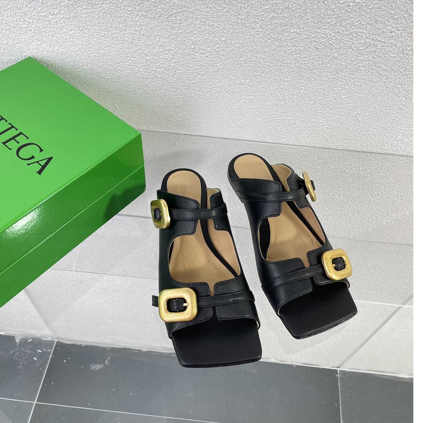 Bottega Veneta Stretch Buckle Mule Sandal Flat - DopestKickz