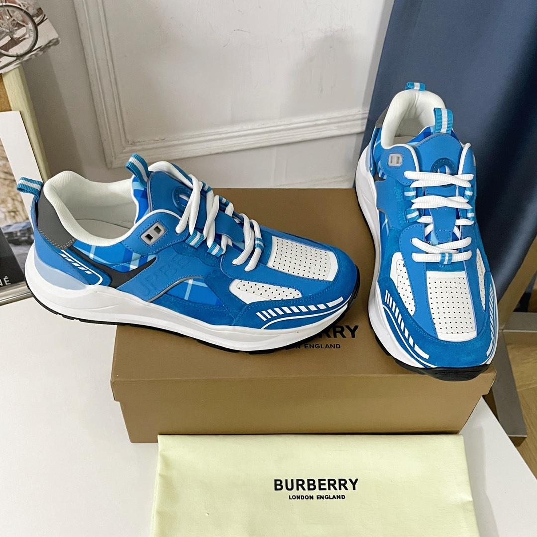 Burberry Leather, Suede and Check Sneakers - DopestKickz