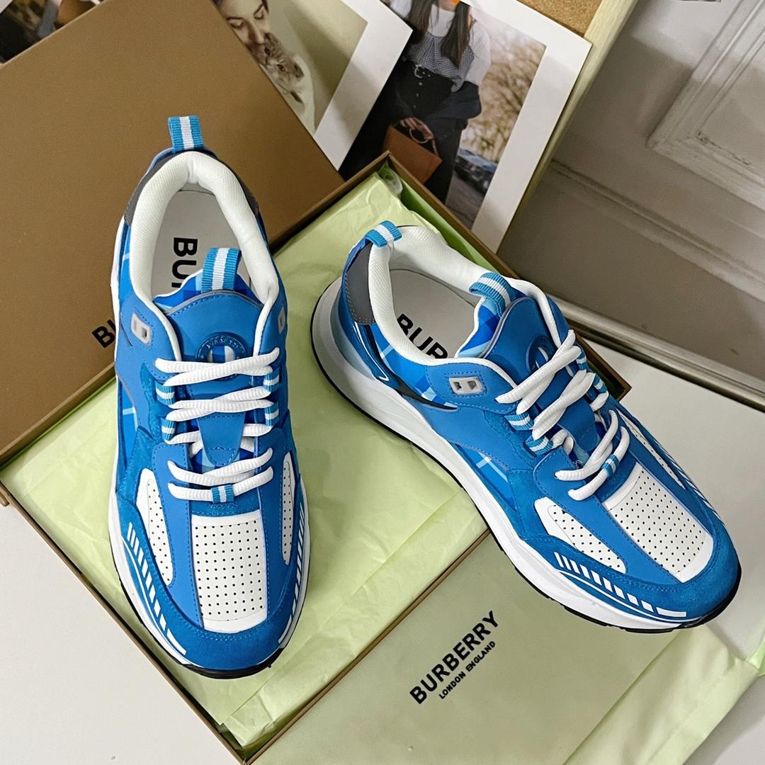 Burberry Leather, Suede and Check Sneakers - DopestKickz