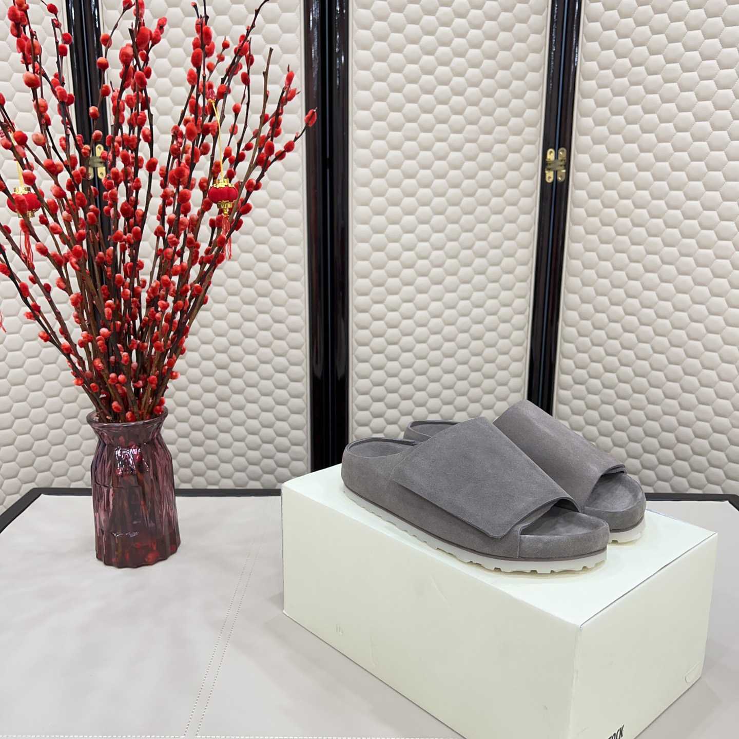 Fear of God x Birkenstoc Los Feliz "Cement" Sandals  - DopestKickz