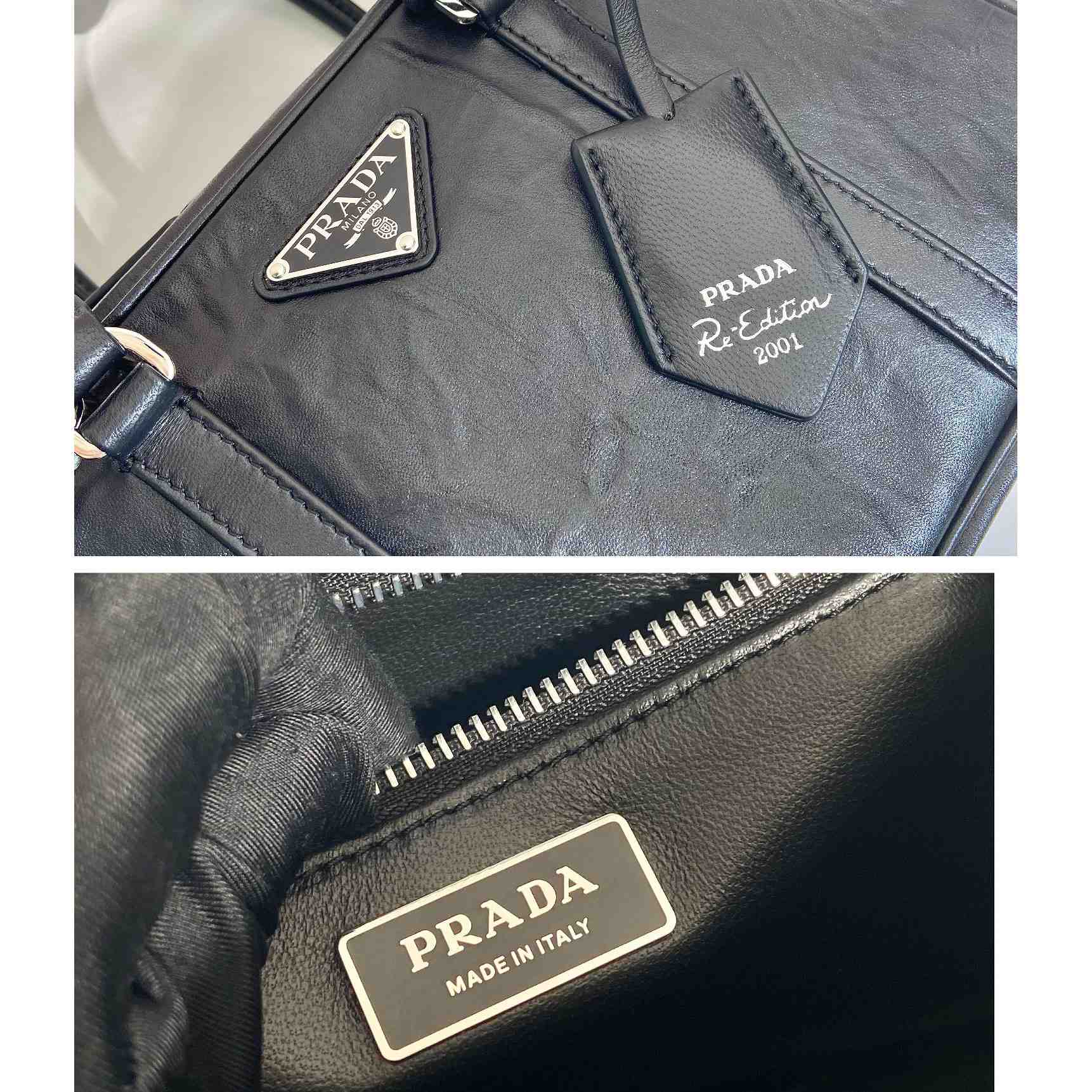 Prada Medium Antique Nappa Leather Top Handle Bag - DopestKickz