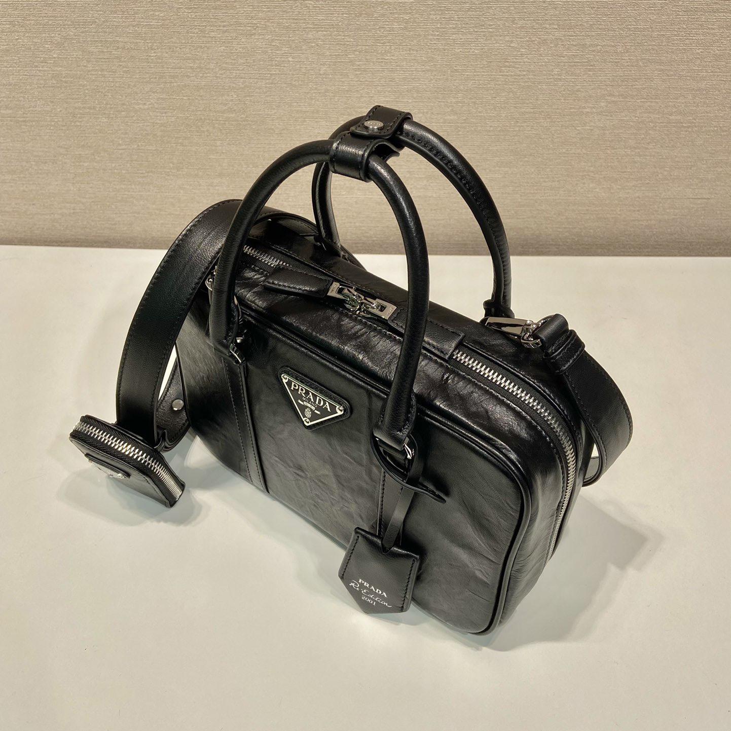 Prada Medium Antique Nappa Leather Top Handle Bag - DopestKickz