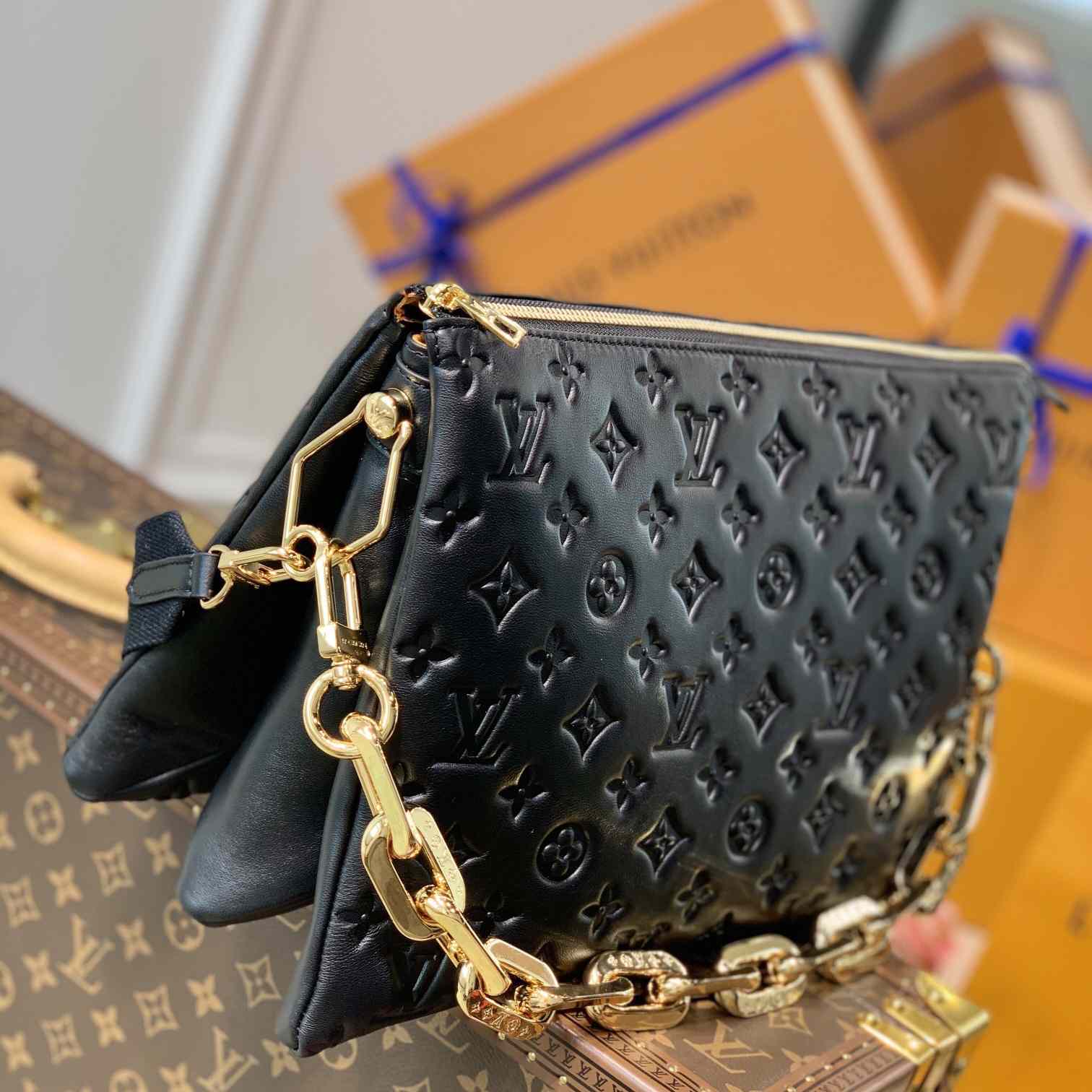 Louis Vuitton Coussin PM Black Lamb (34 x 24 x 12cm)    M57783 - DopestKickz