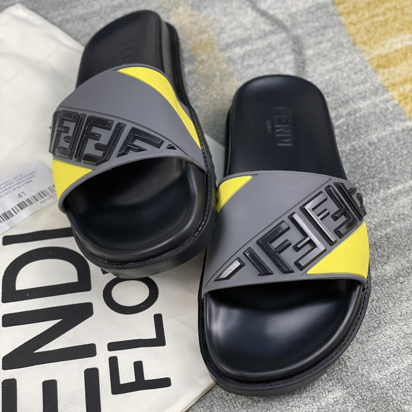 Fendi Multicolor Rubber Slides - DopestKickz