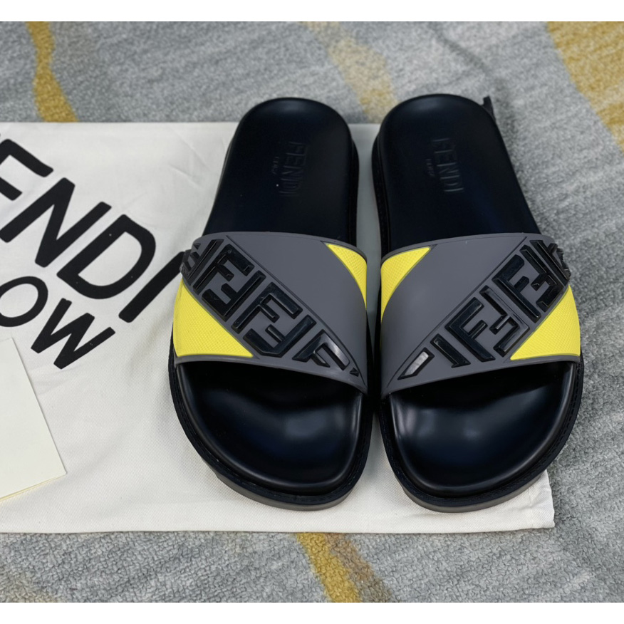 Fendi Multicolor Rubber Slides - DopestKickz