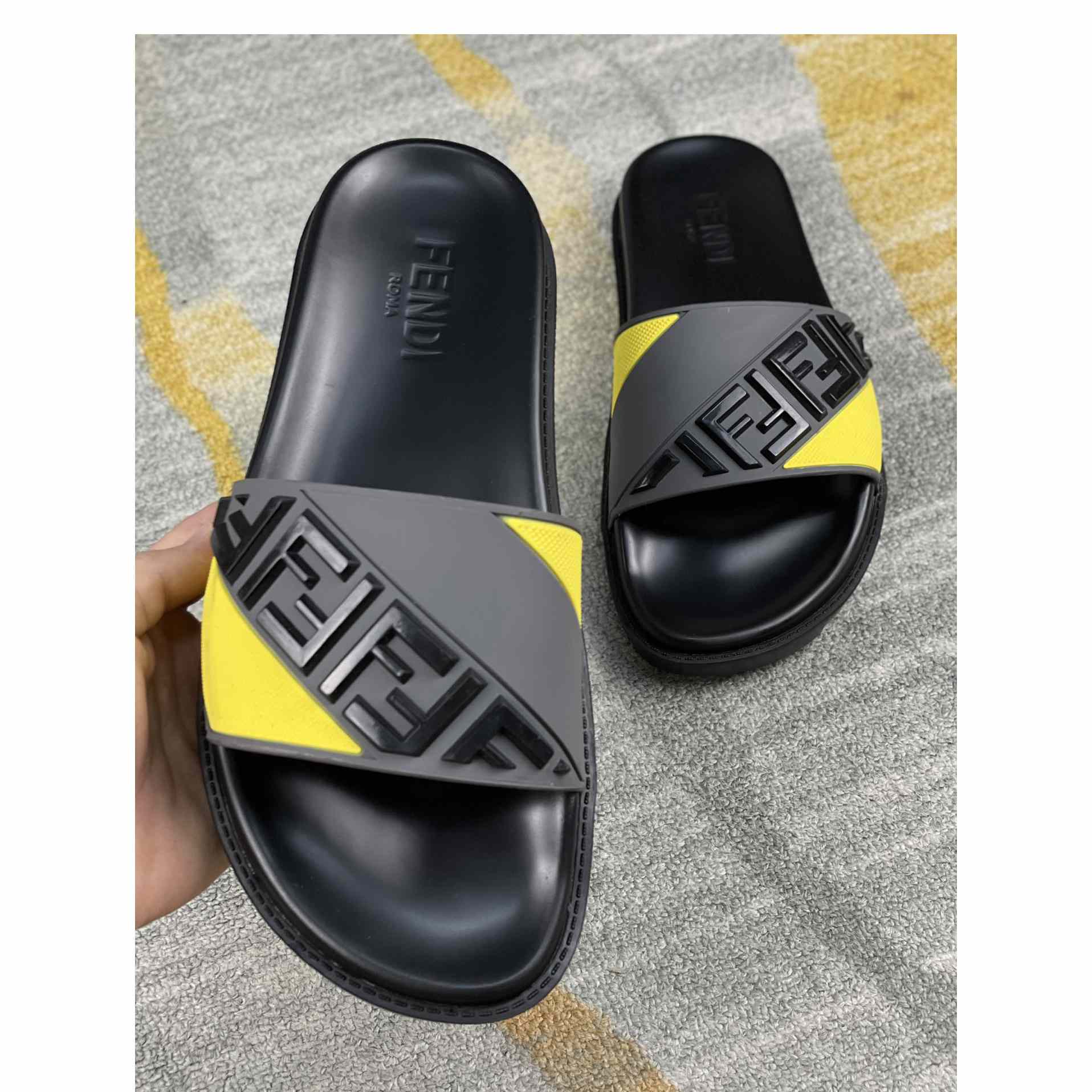 Fendi Multicolor Rubber Slides - DopestKickz