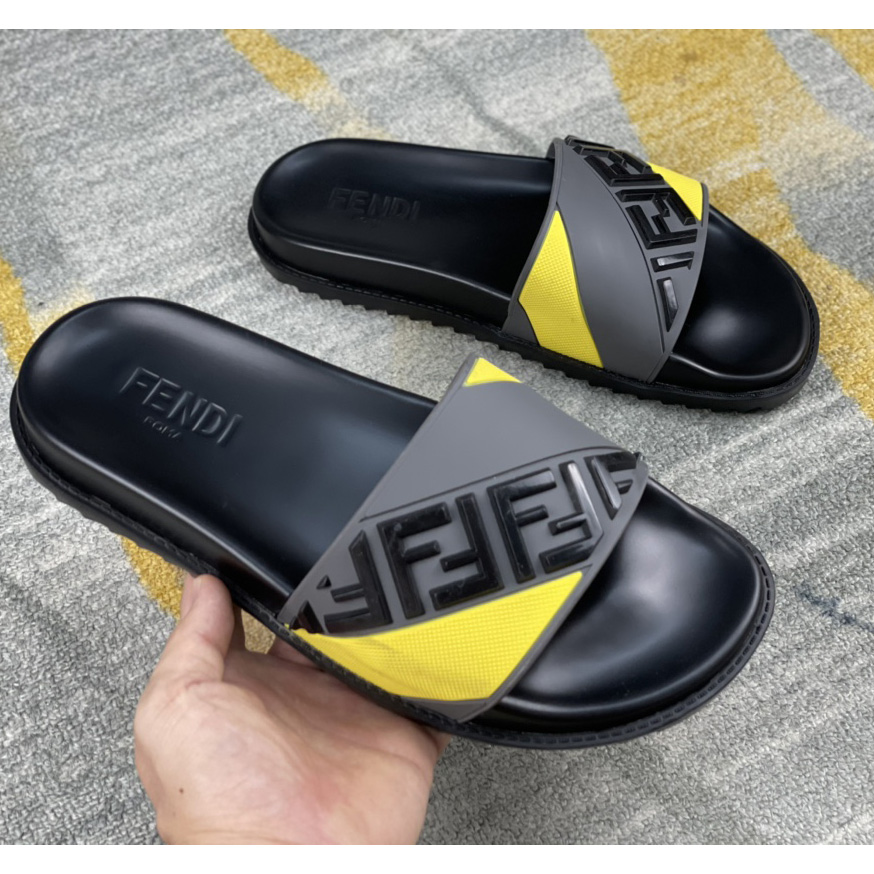 Fendi Multicolor Rubber Slides - DopestKickz